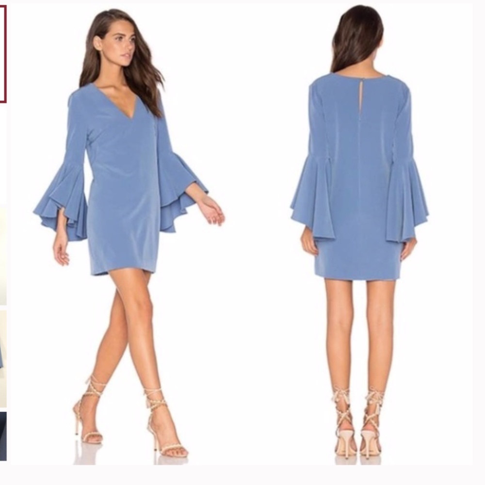 Milly 4 Nicole v neck ruffle bell sleeve dress